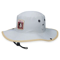 Chapeau seau Steady Top of the World gris pour homme des Florida State Seminoles