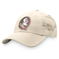 Casquette ajustable à motif camouflage militaire Top of the World Kaki Florida State Seminoles OHT pour homme