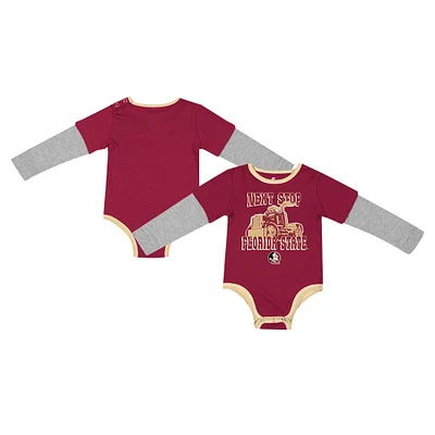 Body à manches longues Next Stop pour nouveau-né et bébé Colosseum Garnet Florida State Seminoles