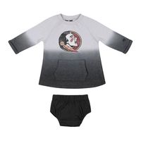 Newborn & Infant Colosseum Gray/Black Florida State Seminoles Hand Ombre Dress Bloomers Set