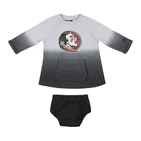 Newborn & Infant Colosseum Gray/Black Florida State Seminoles Hand Ombre Dress Bloomers Set