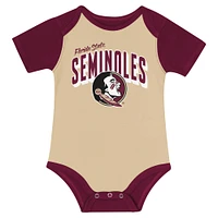 Newborn & Infant Florida State Seminoles Dynamic Duo Bodysuit, Bib Cuffed Knit Hat Set