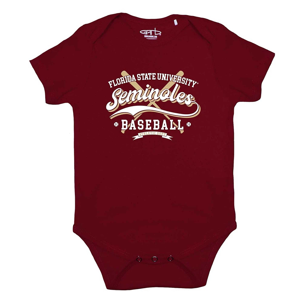 Newborn & Infant Garb Garnet Florida State Seminoles Otis Baseball Bodysuit