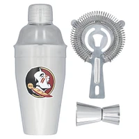 The Memory Company Florida State Seminoles Ensemble shaker, passoire et doseur en acier inoxydable