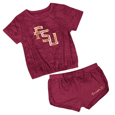 Toddler Colosseum  Garnet Florida State Seminoles Fern T-Shirt and Shorts Set