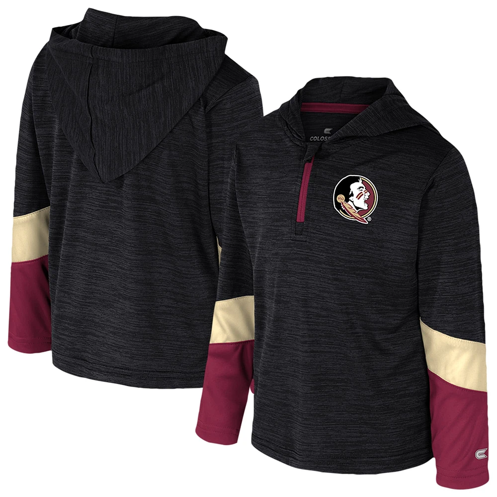 Coupe-vent zippé à 1/4 pour tout-petits Colosseum Black Florida State Seminoles Rylos