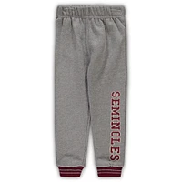 Ensemble sweat à capuche et pantalon de survêtement Colosseum Garnet/Heathered Grey Florida State Seminoles Poppies pour tout-petits