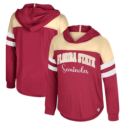 T-shirt à manches longues et capuche réfléchissant Colosseum Garnet Florida State Seminoles pour tout-petits