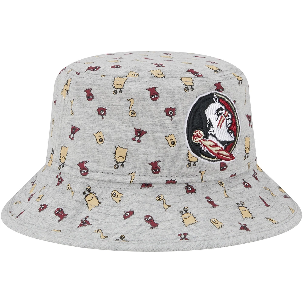 Chapeau bob New Era Florida State Seminoles Critter gris chiné pour tout-petit