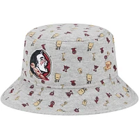 Chapeau bob New Era Florida State Seminoles Critter gris chiné pour tout-petit