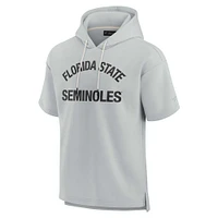 Unisex Fanatics Gray Florida State Seminoles Elements Super Soft Fleece Short Sleeve Pullover Hoodie