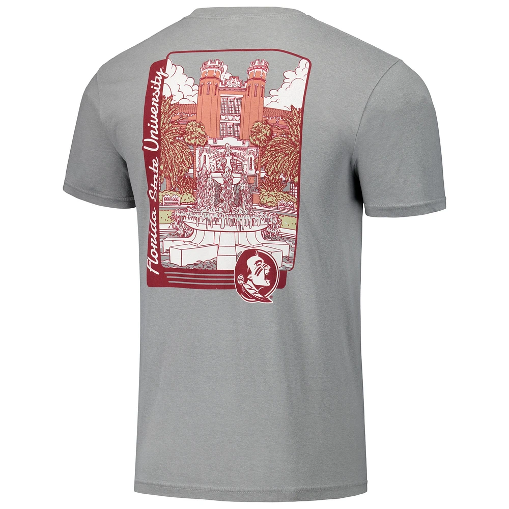 Unisex Gray Florida State Seminoles Hyper Local Campus Drawing T-Shirt