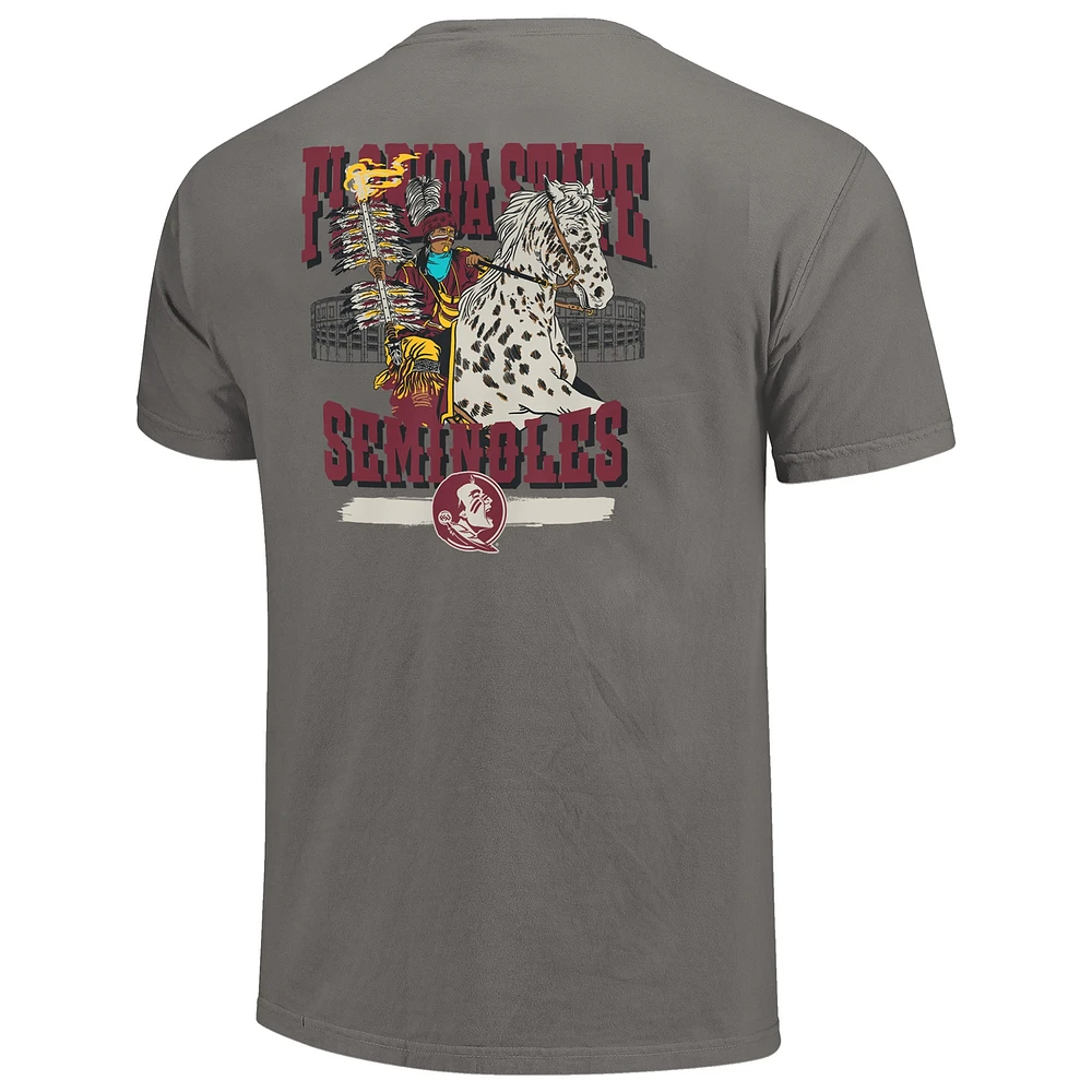 Unisex Gray Florida State Seminoles Hyper Local Oceola & Renegade Stadium T-Shirt