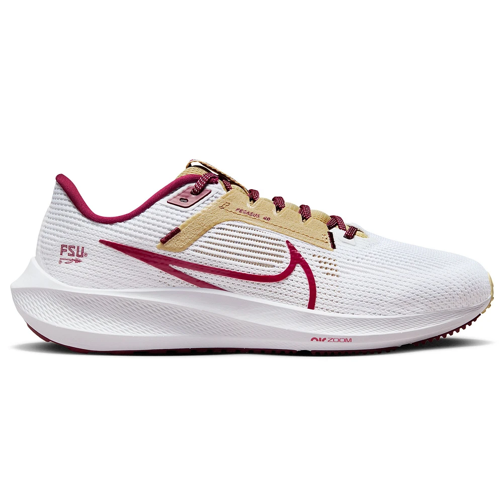 Unisex Nike  White Florida State Seminoles Zoom Pegasus 40 Running Shoe