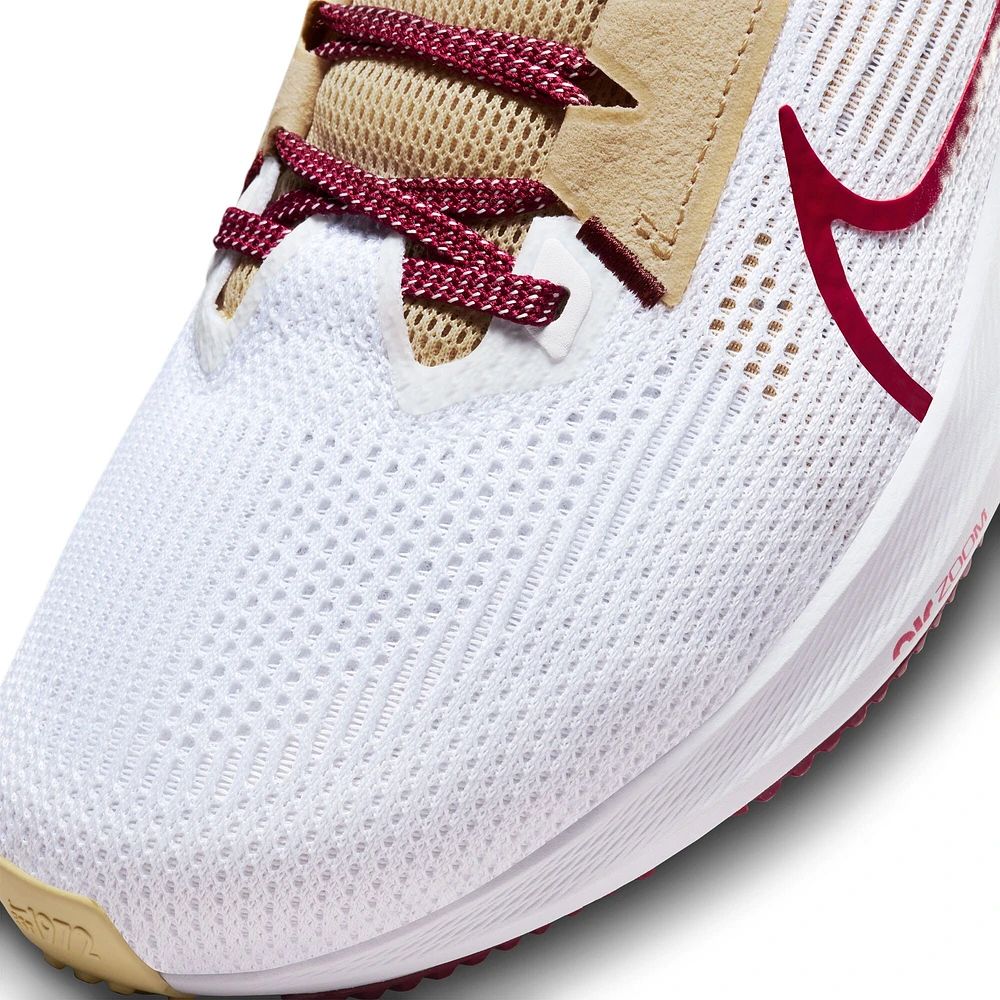 Unisex Nike  White Florida State Seminoles Zoom Pegasus 40 Running Shoe