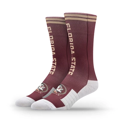 Chaussettes unisexes Strideline Premium Wordmark Crew avec logo des Florida State Seminoles