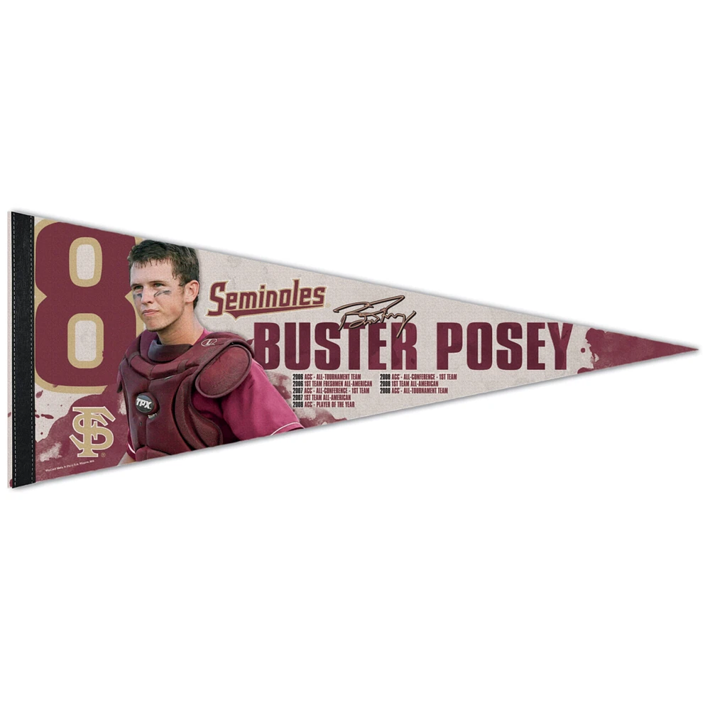 WinCraft Buster Posey Florida State Seminoles 12'' x 30'' Premium Retirement Player Pennant