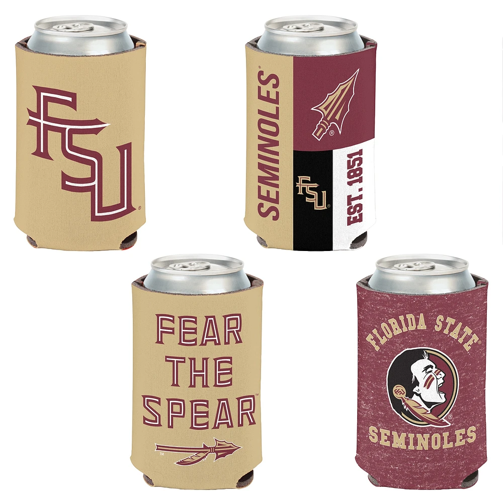 Ensemble de 4 refroidisseurs de canettes WinCraft Florida State Seminoles de 12 oz