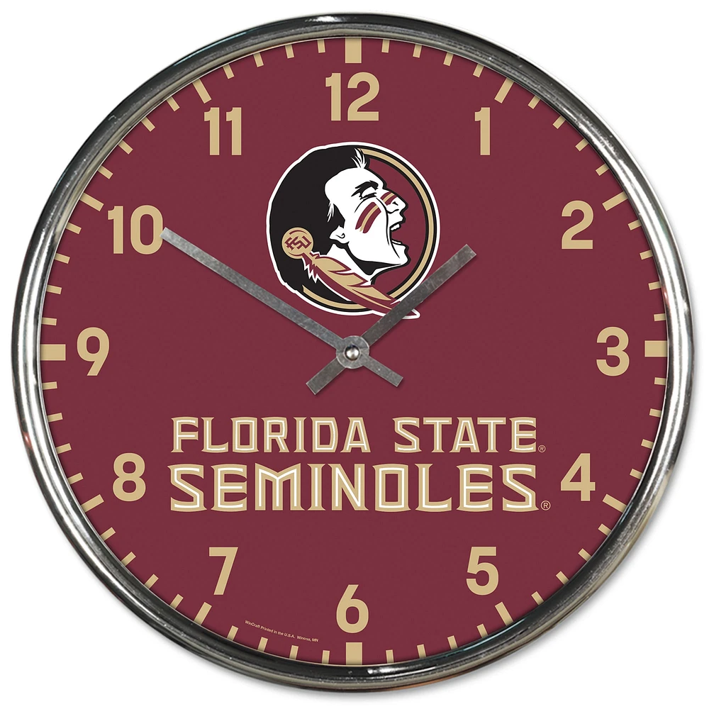 WinCraft Florida State Seminoles Chrome Wall Clock