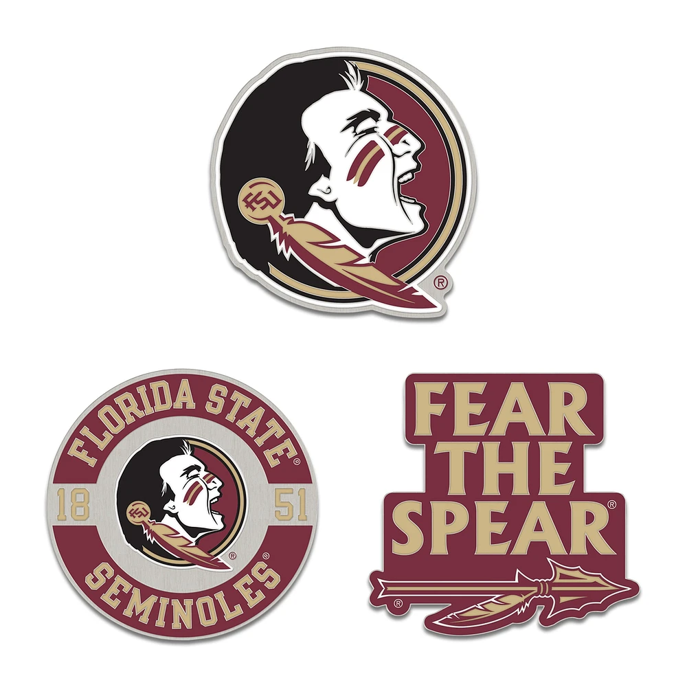 Ensemble de pin de collection en trois pièces WinCraft Florida State Seminoles