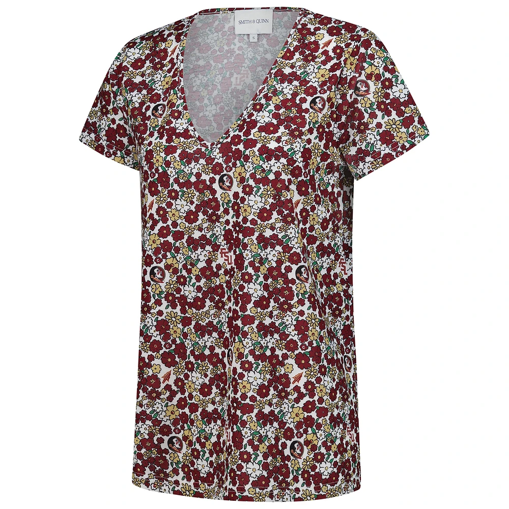 Women's Smith & Quinn Garnet Florida State Seminoles Blake V-Neck T-Shirt