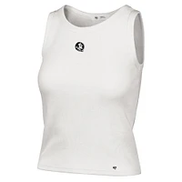 Débardeur court côtelé à micro logo Florida State Seminoles '47 Cream pour femme
