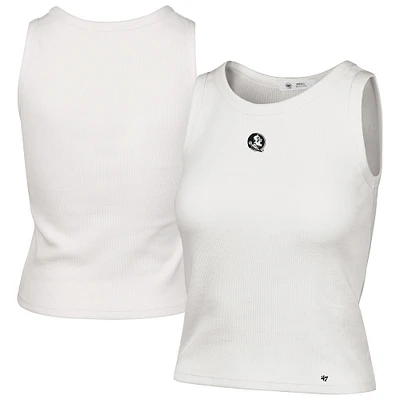 Débardeur court côtelé à micro logo Florida State Seminoles '47 Cream pour femme