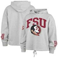 Women's '47 Heather Gray Florida State Seminoles High Hopes Long Sleeve Cropped Hoodie