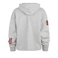 Women's '47 Heather Gray Florida State Seminoles High Hopes Long Sleeve Cropped Hoodie