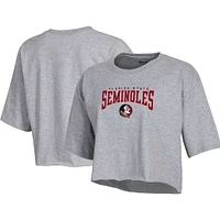 T-shirt court pour femme Champion Heather Grey Florida State Seminoles Boyfriend