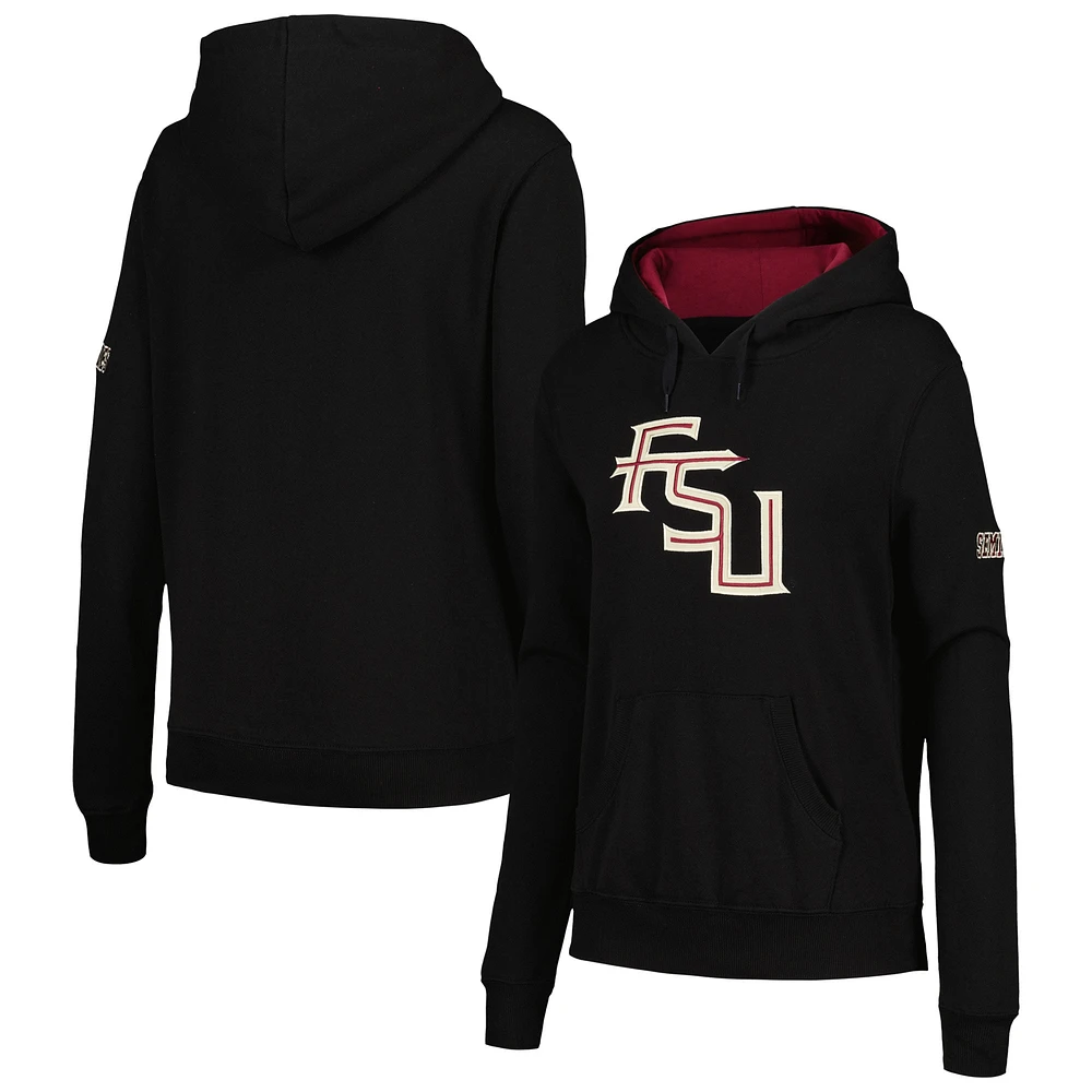 Women's Colosseum Black Florida State Seminoles Big Logo Pullover Hoodie