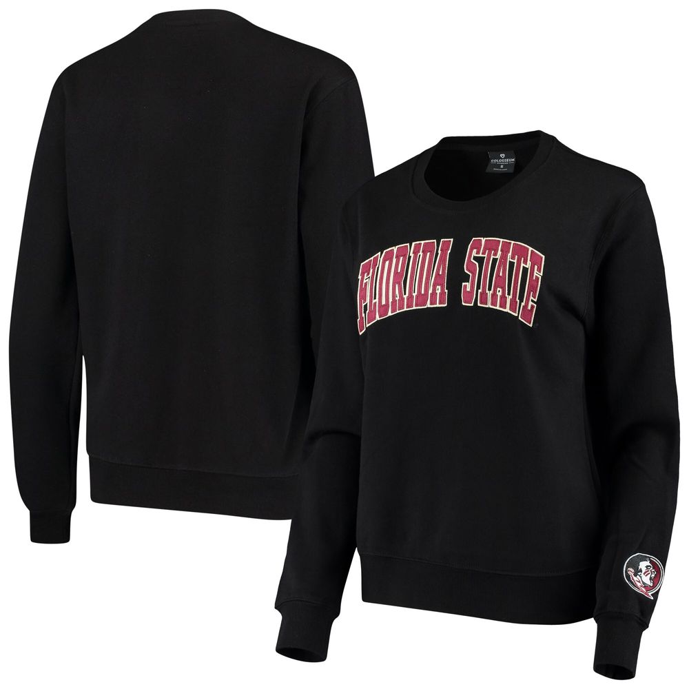 Women's Colosseum Black Florida State Seminoles Campanile Pullover Sweatshirt