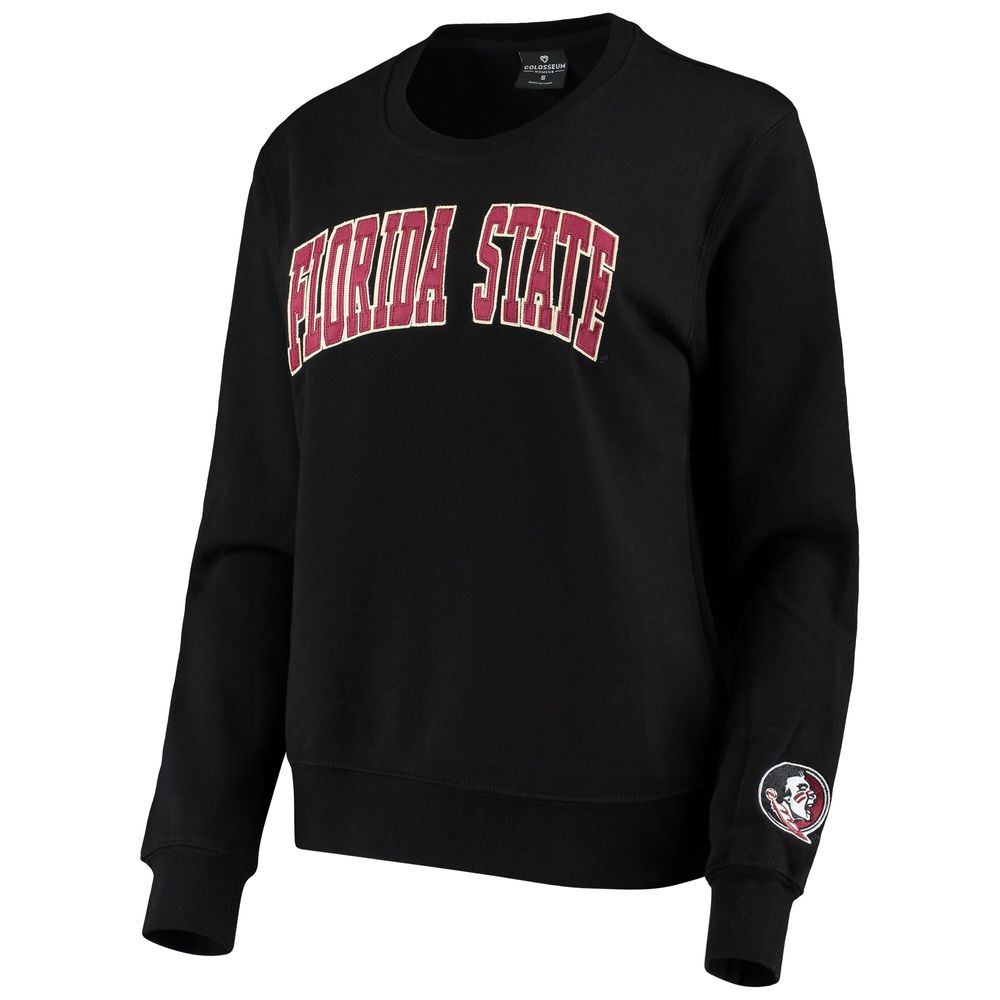 Women's Colosseum Black Florida State Seminoles Campanile Pullover Sweatshirt