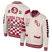 Pull zippé en jacquard crème Colosseum pour femme des Florida State Seminoles