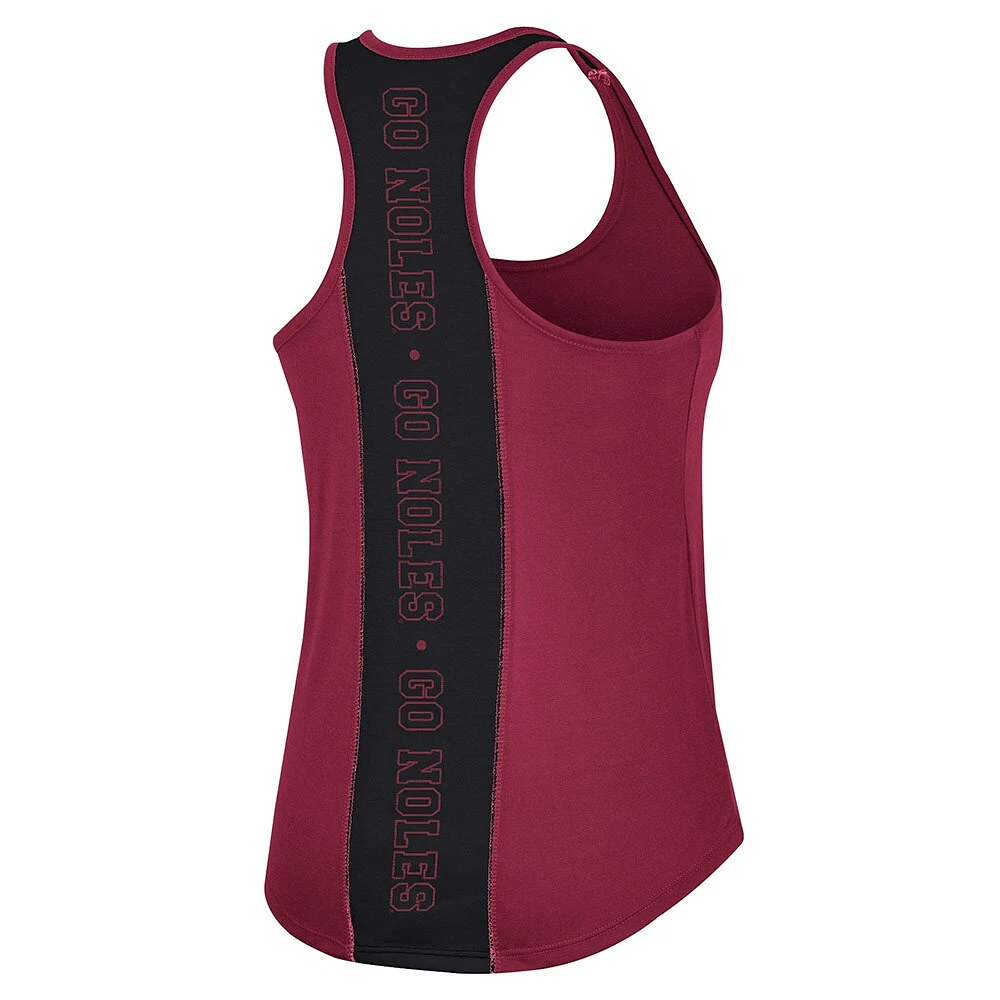 Colosseum Garnet Florida State Seminoles 10 Days Racerback Neck Tank Top pour femmes