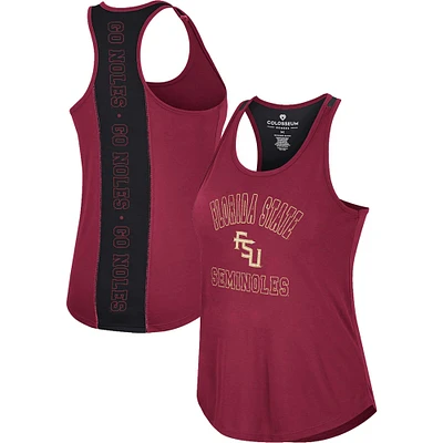 Colosseum Garnet Florida State Seminoles 10 Days Racerback Neck Tank Top pour femmes