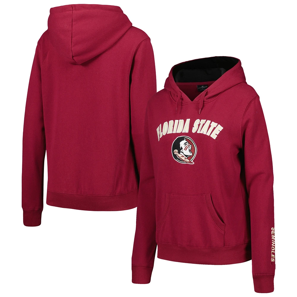 Sweat à capuche Colosseum Garnet Florida State Seminoles Arch & Logo pour femmes