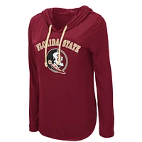 Women's Colosseum Garnet Florida State Seminoles My Lover Lightweight Hooded Long Sleeve T-Shirt