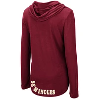 Women's Colosseum Garnet Florida State Seminoles My Lover Lightweight Hooded Long Sleeve T-Shirt