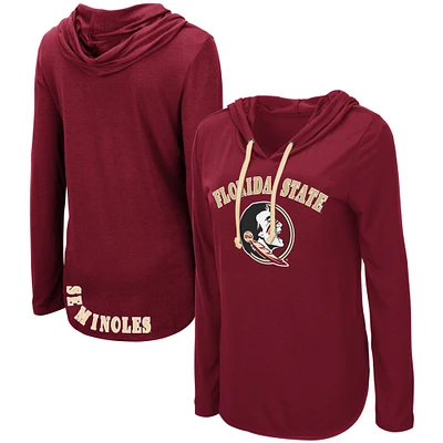 Women's Colosseum Garnet Florida State Seminoles My Lover Lightweight Hooded Long Sleeve T-Shirt