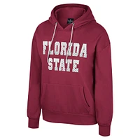 Sweat à capuche cordon de serrage avec strass réfléchissant Colosseum Garnet Florida State Seminoles pour femme