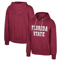 Women's Colosseum Garnet Florida State Seminoles Reflection Rhinestone Drawcord Pullover Hoodie