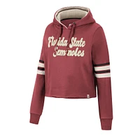 Women's Colosseum Garnet Florida State Seminoles Retro Cropped Pullover Hoodie