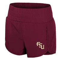 Women's Colosseum Garnet Florida State Seminoles Stop By Smocked High Waist Shorts