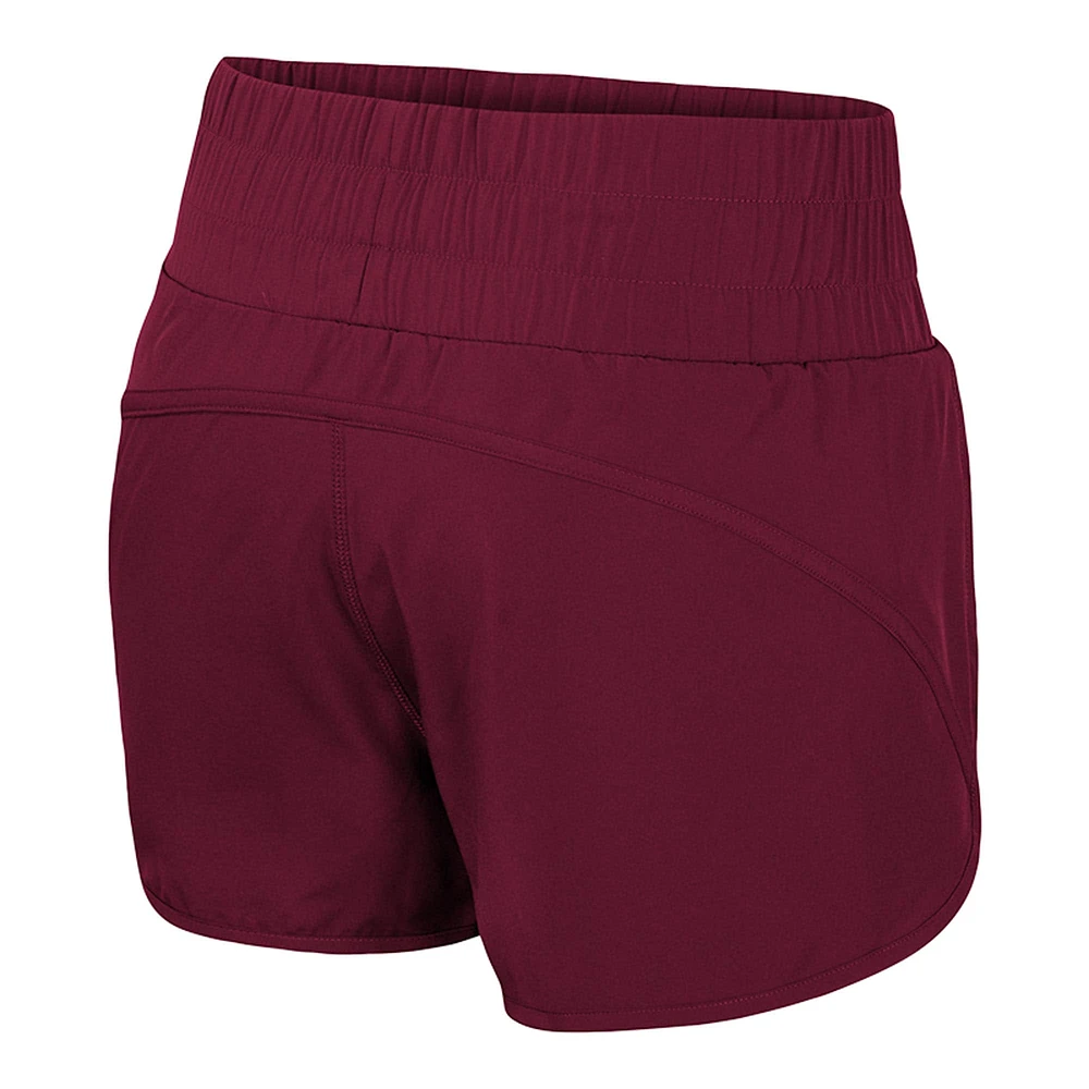 Women's Colosseum Garnet Florida State Seminoles Stop By Smocked High Waist Shorts