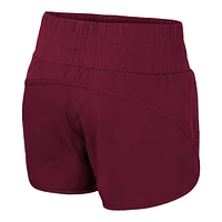Women's Colosseum Garnet Florida State Seminoles Stop By Smocked High Waist Shorts