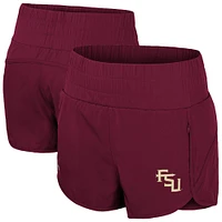 Women's Colosseum Garnet Florida State Seminoles Stop By Smocked High Waist Shorts