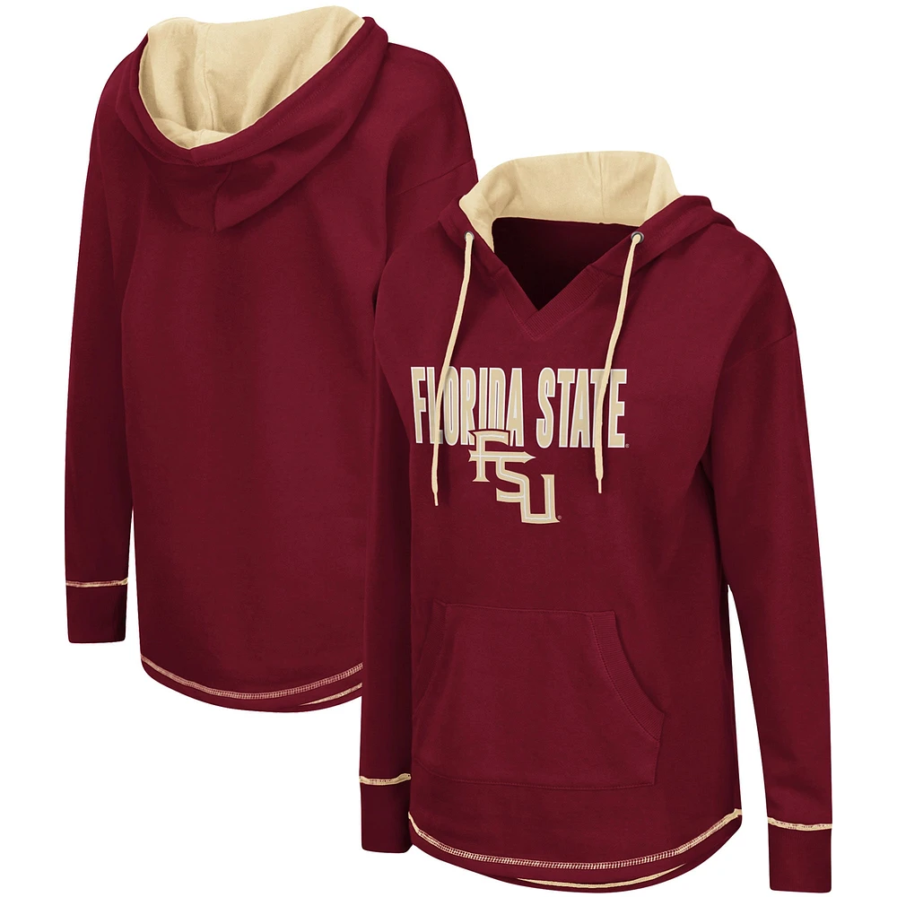 Sweat à capuche tunique Colosseum Garnet Florida State Seminoles pour femme