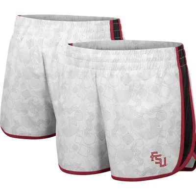 Florida State Seminoles Colosseum Women's The Plastics Geo Print Shorts - White/Black