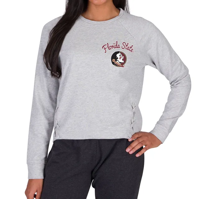 Women's Gameday Couture Gray Florida State Seminoles Playing Around Faded  Wash Oversized Long Sleeve T-Shirt